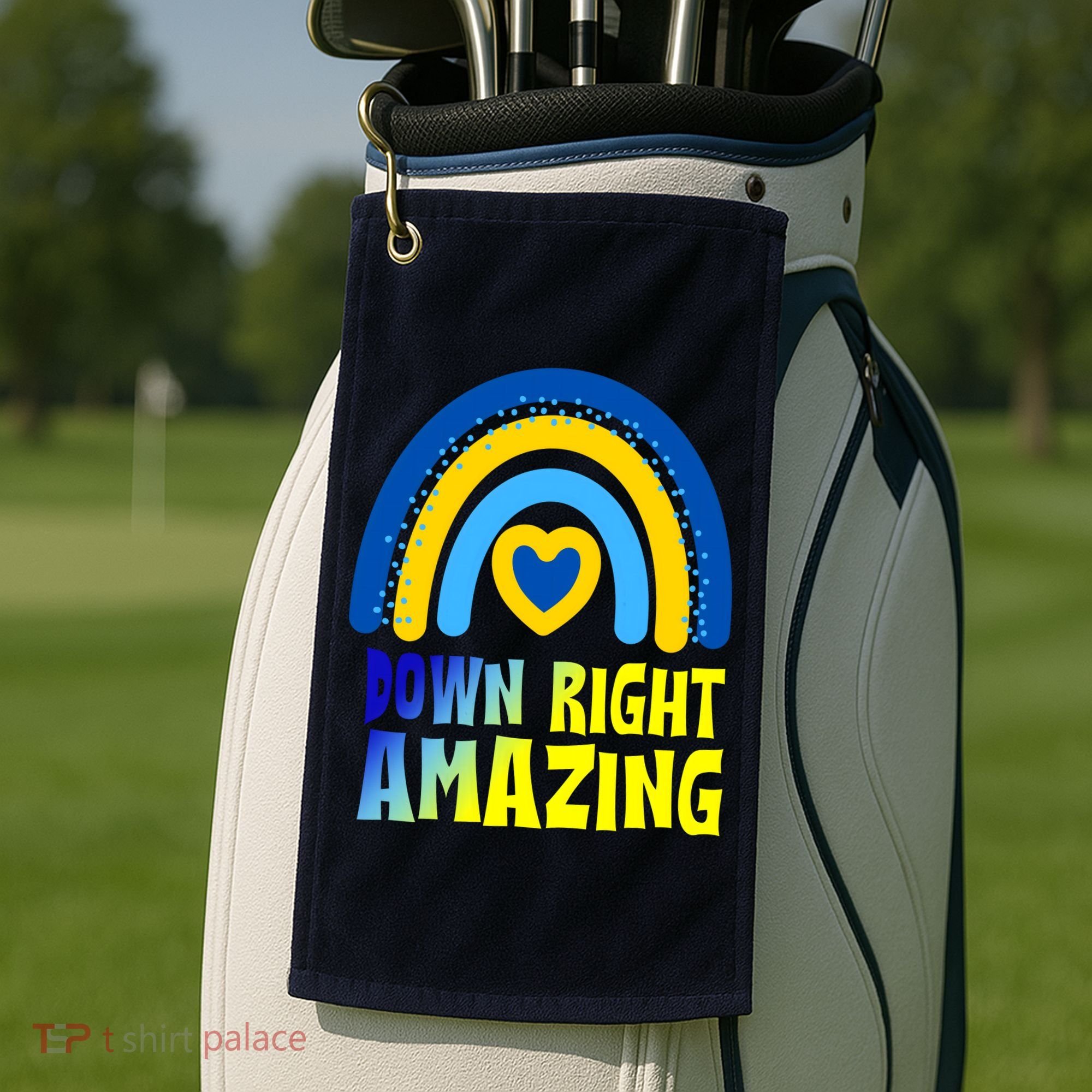 Down Right Amazing Rainbow Down Syndrome Awareness Golf Towel