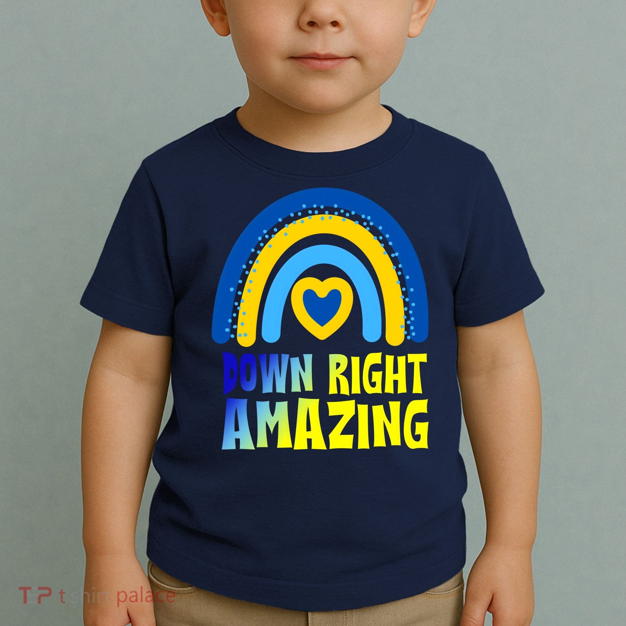 Down Right Amazing Rainbow Down Syndrome Awareness Toddler T-Shirt