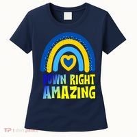 Down Right Amazing Rainbow Down Syndrome Awareness Women's T-Shirt thumb 0