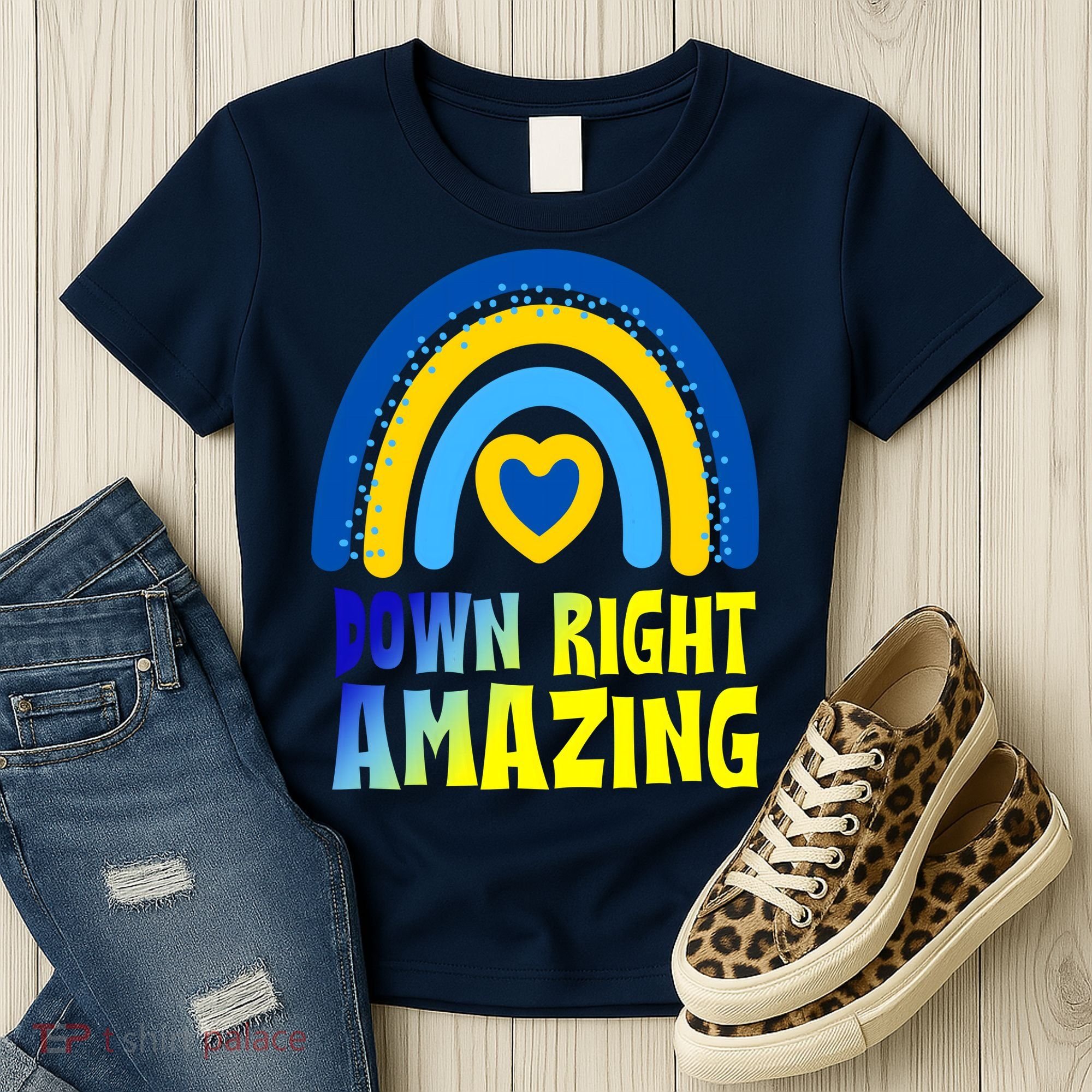 Down Right Amazing Rainbow Down Syndrome Awareness Women's T-Shirt