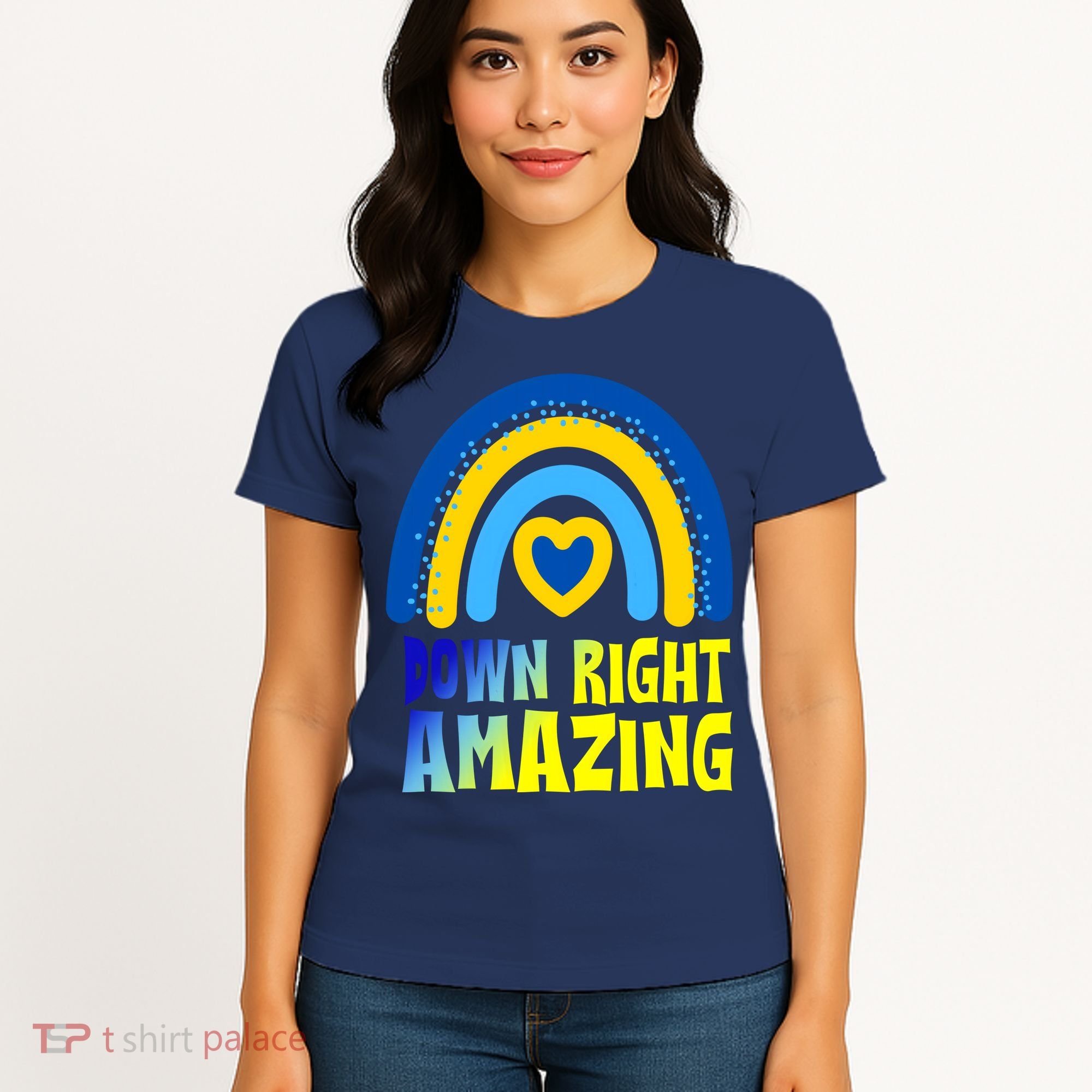 Down Right Amazing Rainbow Down Syndrome Awareness Women's T-Shirt