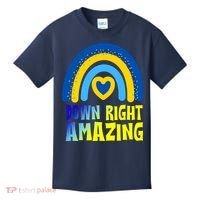 Down Right Amazing Rainbow Down Syndrome Awareness Kids T-Shirt thumb 0