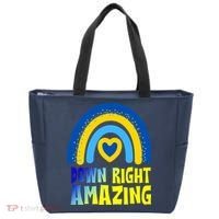 Down Right Amazing Rainbow Down Syndrome Awareness Tote Bag thumb 0