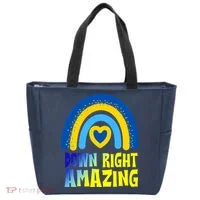Down Right Amazing Rainbow Down Syndrome Awareness Tote Bag thumb 0