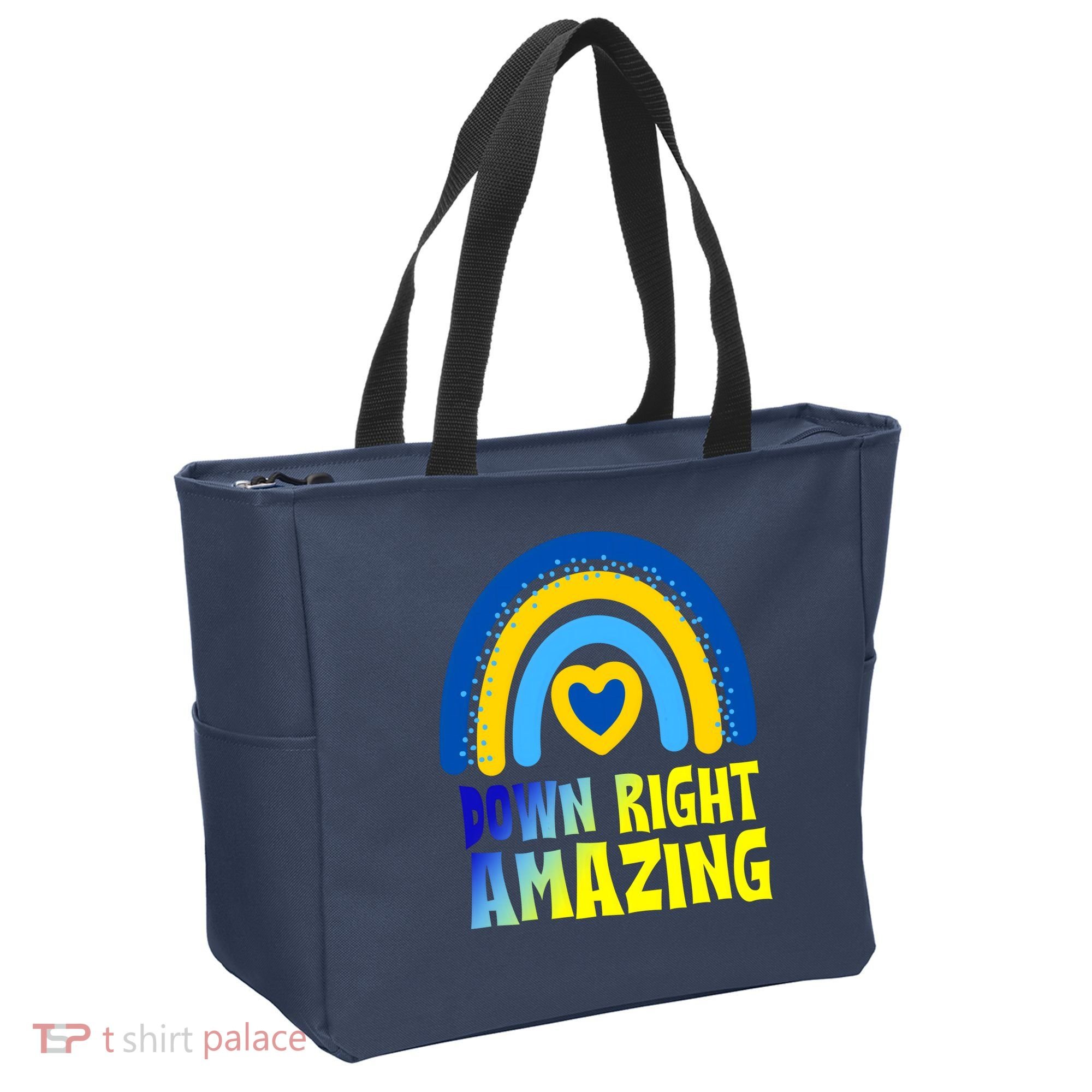 Down Right Amazing Rainbow Down Syndrome Awareness Tote Bag