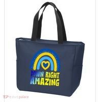Down Right Amazing Rainbow Down Syndrome Awareness Tote Bag thumb 3