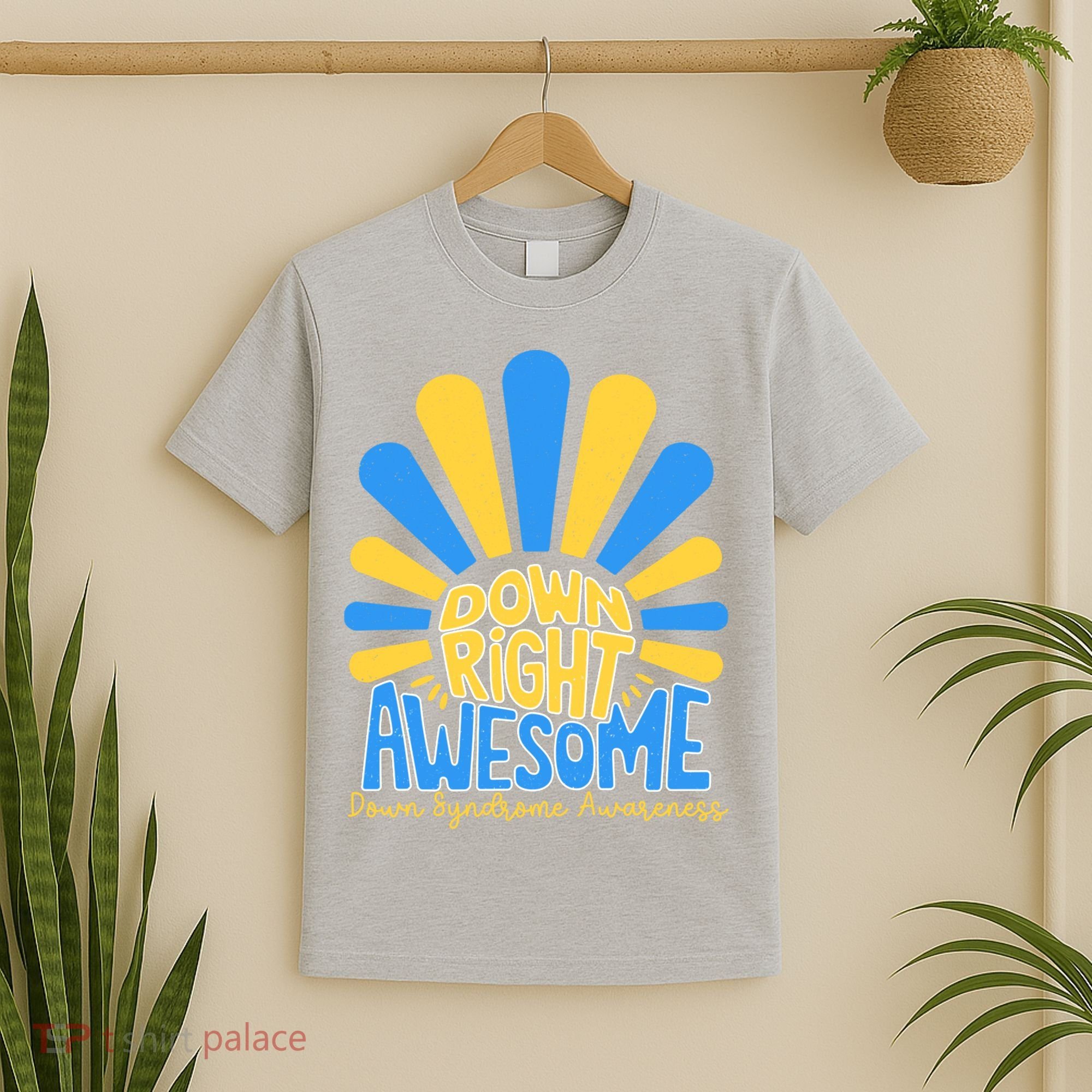 Down Right Awesome World Down Syndrome Awareness T-Shirt