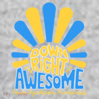 Down Right Awesome World Down Syndrome Awareness Kids Sweatshirt thumb 2