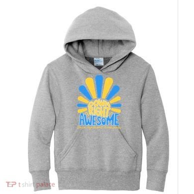 Down Right Awesome World Down Syndrome Awareness Kids Hoodie
