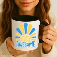 Down Right Awesome World Down Syndrome Awareness Coffee Mug thumb 3