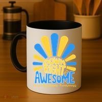 Down Right Awesome World Down Syndrome Awareness Coffee Mug thumb 4