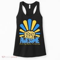 Down Right Awesome World Down Syndrome Awareness Women's Tank Top thumb 0