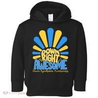 Down Right Awesome World Down Syndrome Awareness Toddler Hoodie thumb 0