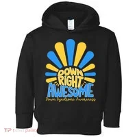 Down Right Awesome World Down Syndrome Awareness Toddler Hoodie thumb 0