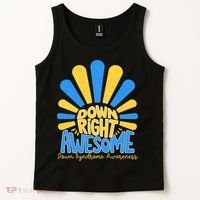 Down Right Awesome World Down Syndrome Awareness Tank Top thumb 2