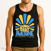 Down Right Awesome World Down Syndrome Awareness Tank Top thumb 3