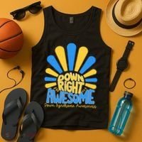 Down Right Awesome World Down Syndrome Awareness Tank Top thumb 4