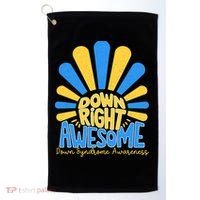 Down Right Awesome World Down Syndrome Awareness Golf Towel thumb 0