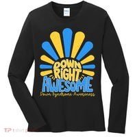 Down Right Awesome World Down Syndrome Awareness Women's Long Sleeve Shirt thumb 0
