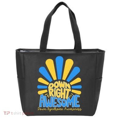 Down Right Awesome World Down Syndrome Awareness Tote Bag