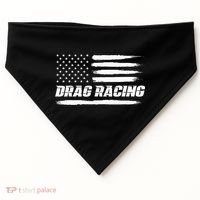 Drag Racing American Flag Drag Racer Race USA-Made Doggie Bandana thumb 0