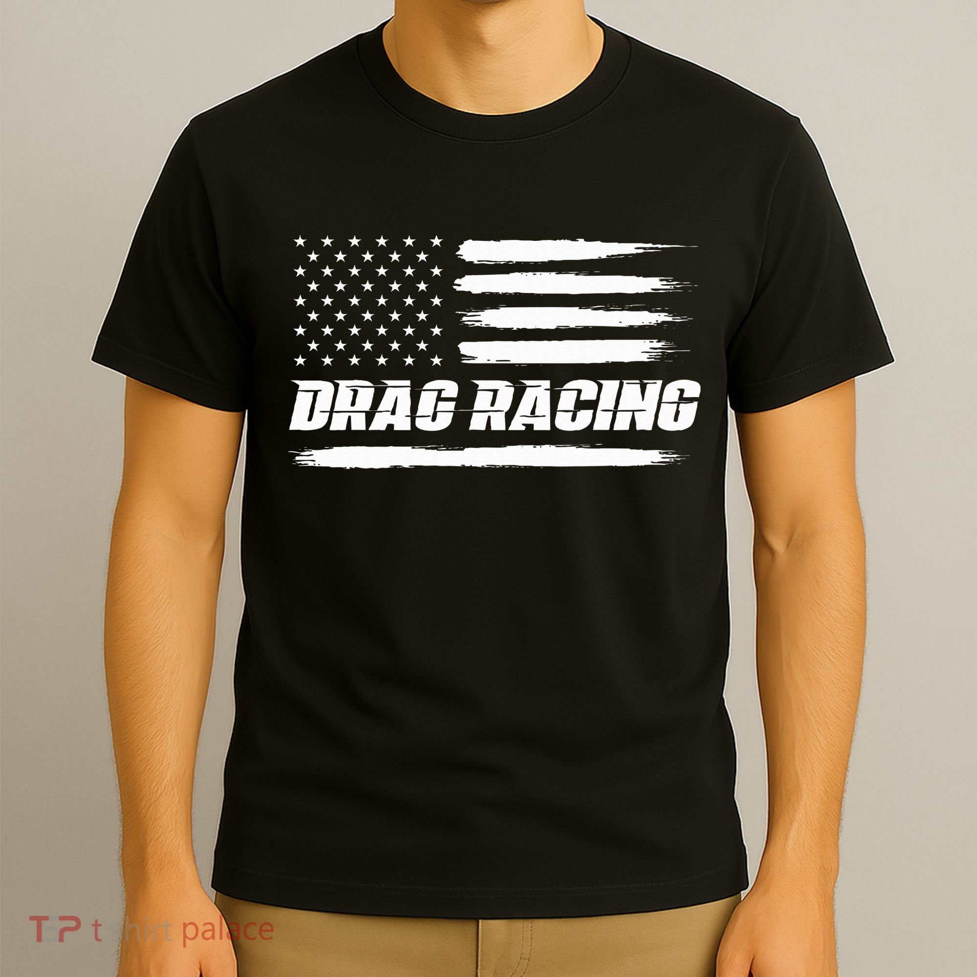Drag Racing American Flag Drag Racer Race T-Shirt