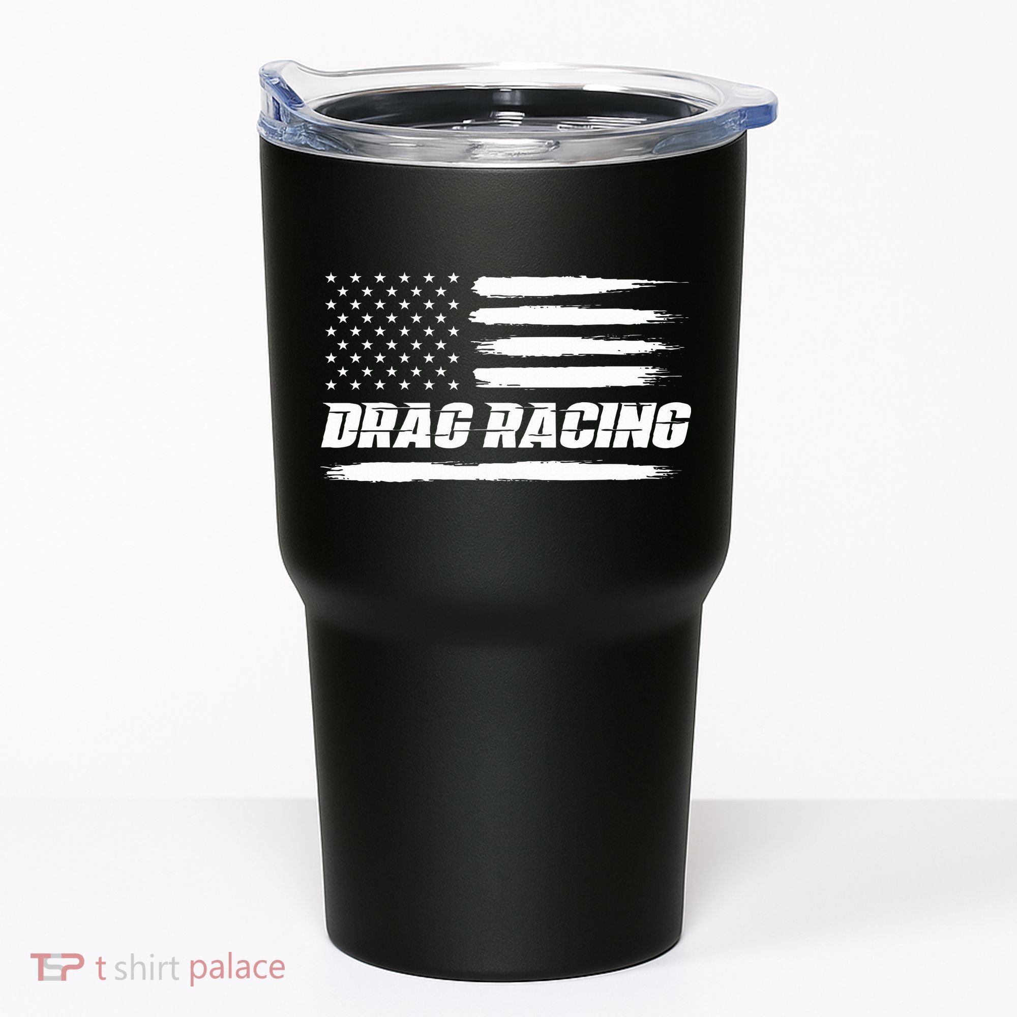Drag Racing American Flag Drag Racer Race Tumbler