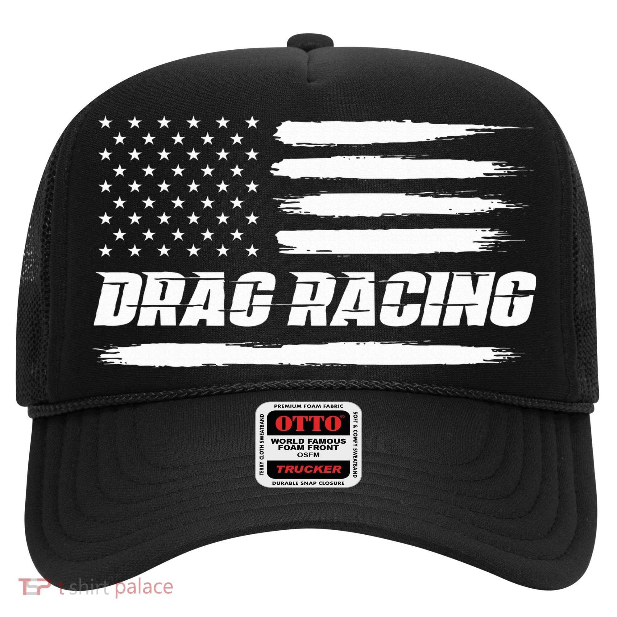 Drag Racing American Flag Drag Racer Race Hat