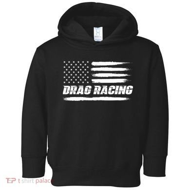Drag Racing American Flag Drag Racer Race Toddler Hoodie