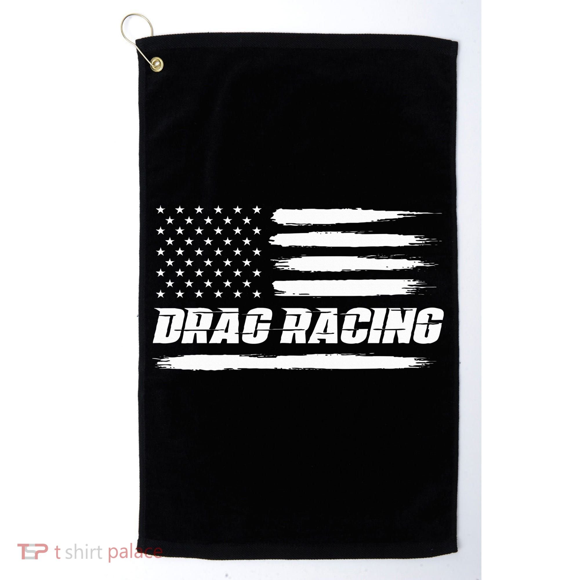 Drag Racing American Flag Drag Racer Race Golf Towel