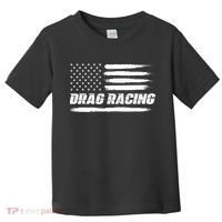 Drag Racing American Flag Drag Racer Race Toddler T-Shirt thumb 0
