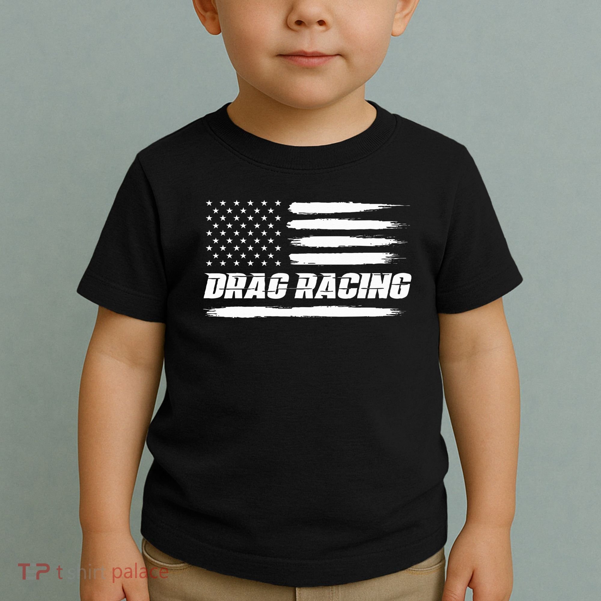 Drag Racing American Flag Drag Racer Race Toddler T-Shirt
