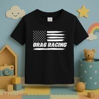 Drag Racing American Flag Drag Racer Race Toddler T-Shirt thumb 3