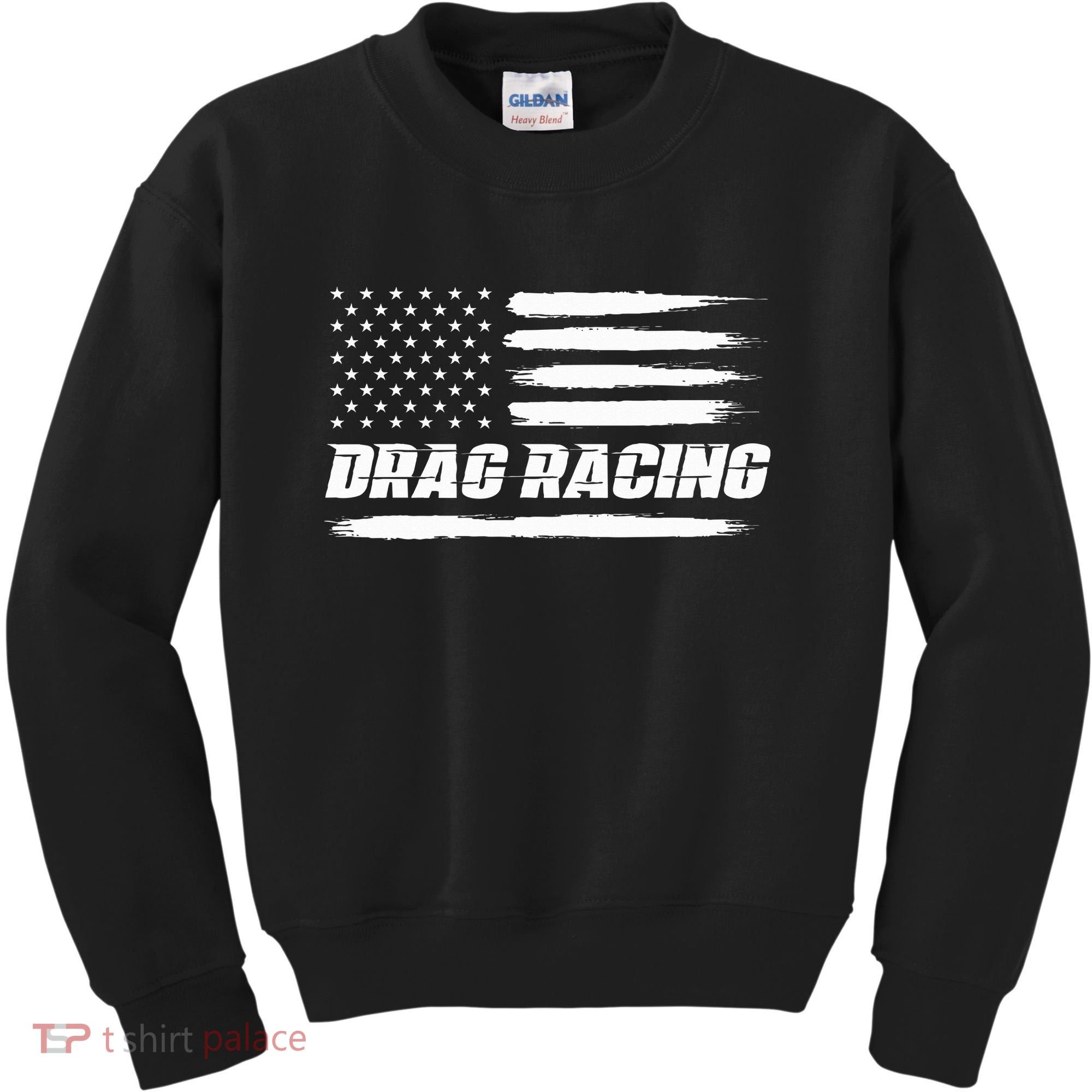 Drag Racing American Flag Drag Racer Race Kids Sweatshirt