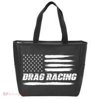 Drag Racing American Flag Drag Racer Race Tote Bag thumb 0