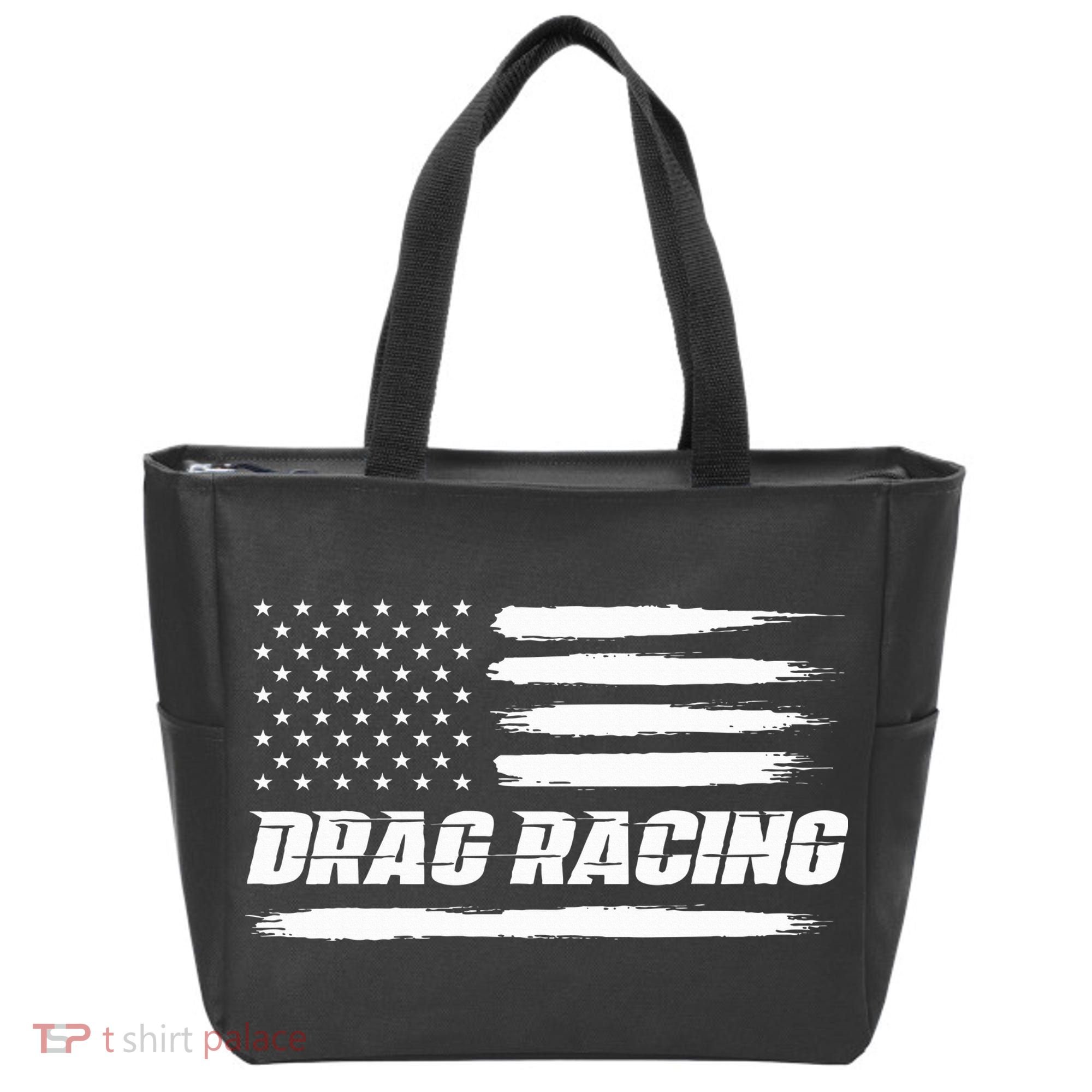 Drag Racing American Flag Drag Racer Race Tote Bag