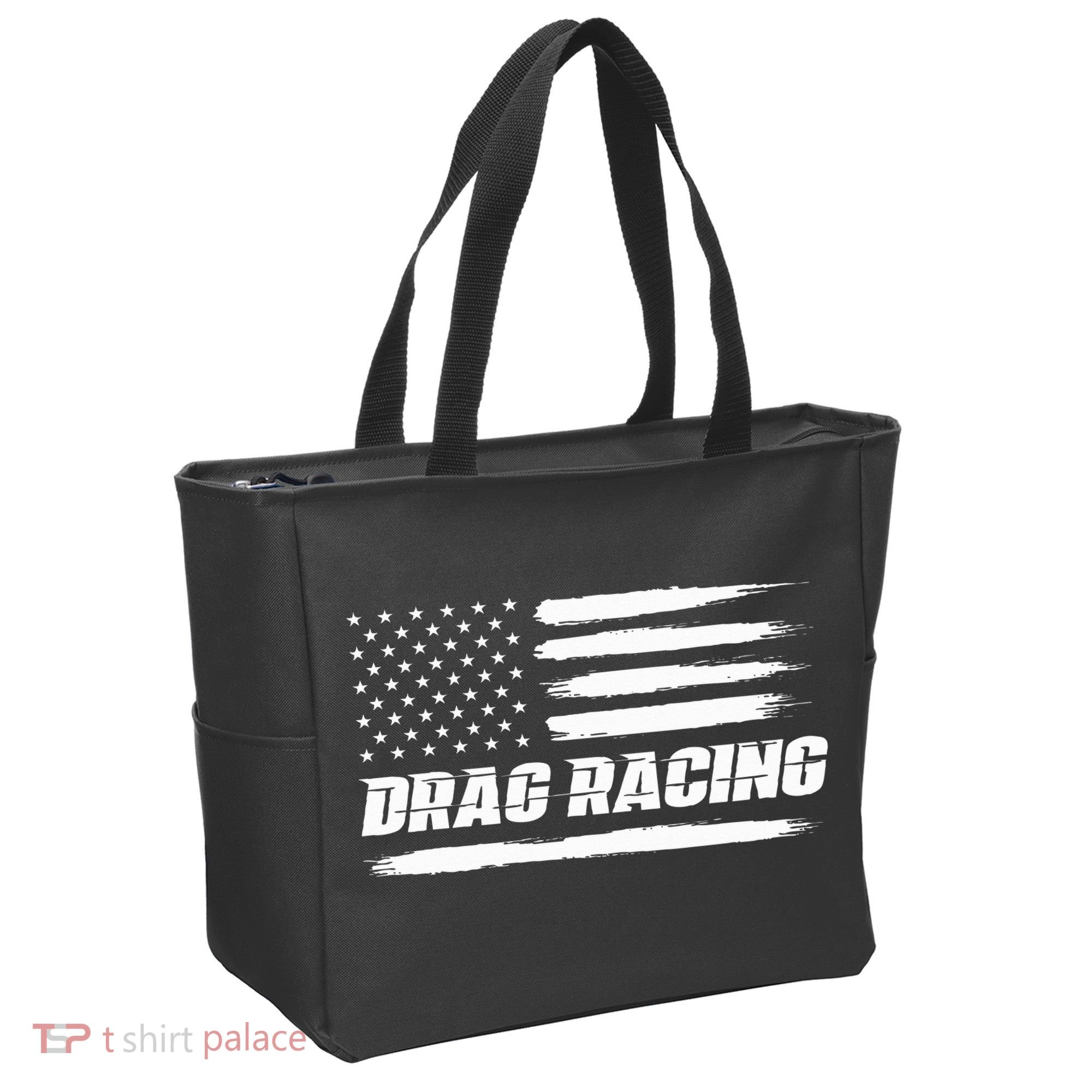 Drag Racing American Flag Drag Racer Race Tote Bag