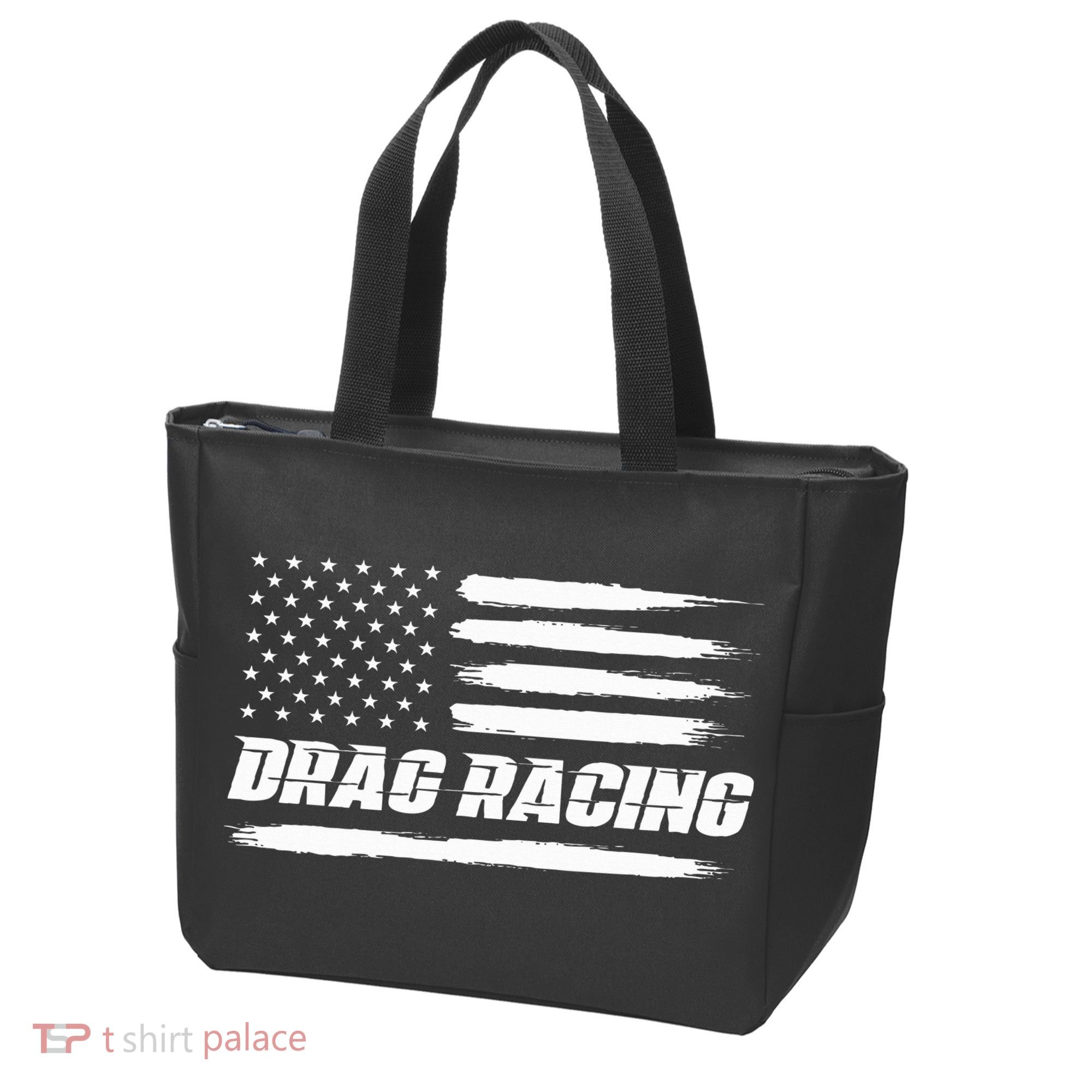 Drag Racing American Flag Drag Racer Race Tote Bag