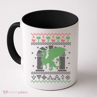Dragon DnD Ugly Christmas Sweater Coffee Mug