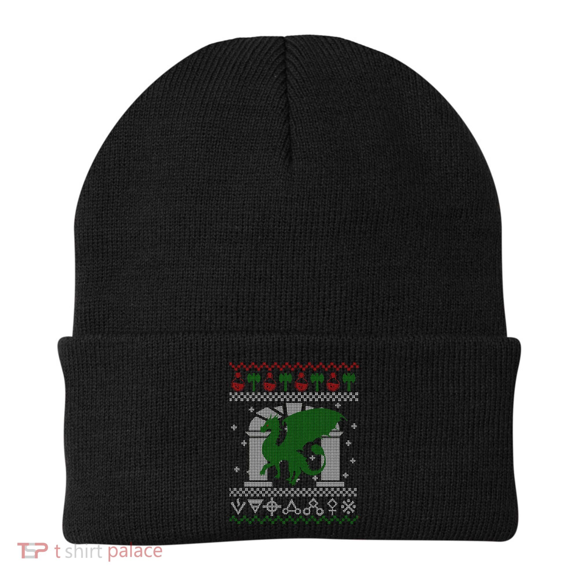 Dragon DnD Ugly Christmas Sweater Beanie