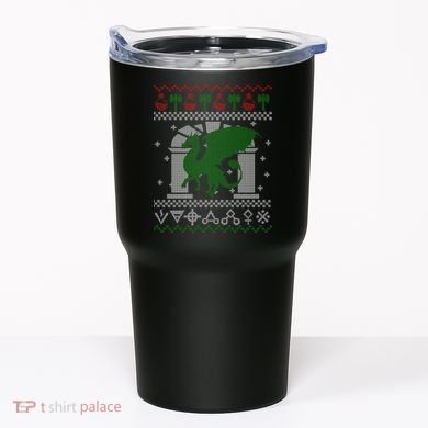 Dragon DnD Ugly Christmas Sweater Tumbler