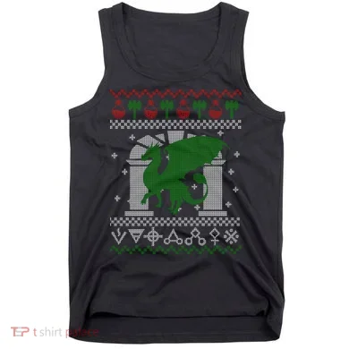 Dragon DnD Ugly Christmas Sweater Tank Top