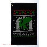 Dragon DnD Ugly Christmas Sweater Golf Towel thumb 0