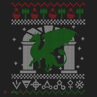 Dragon DnD Ugly Christmas Sweater Golf Towel thumb 3