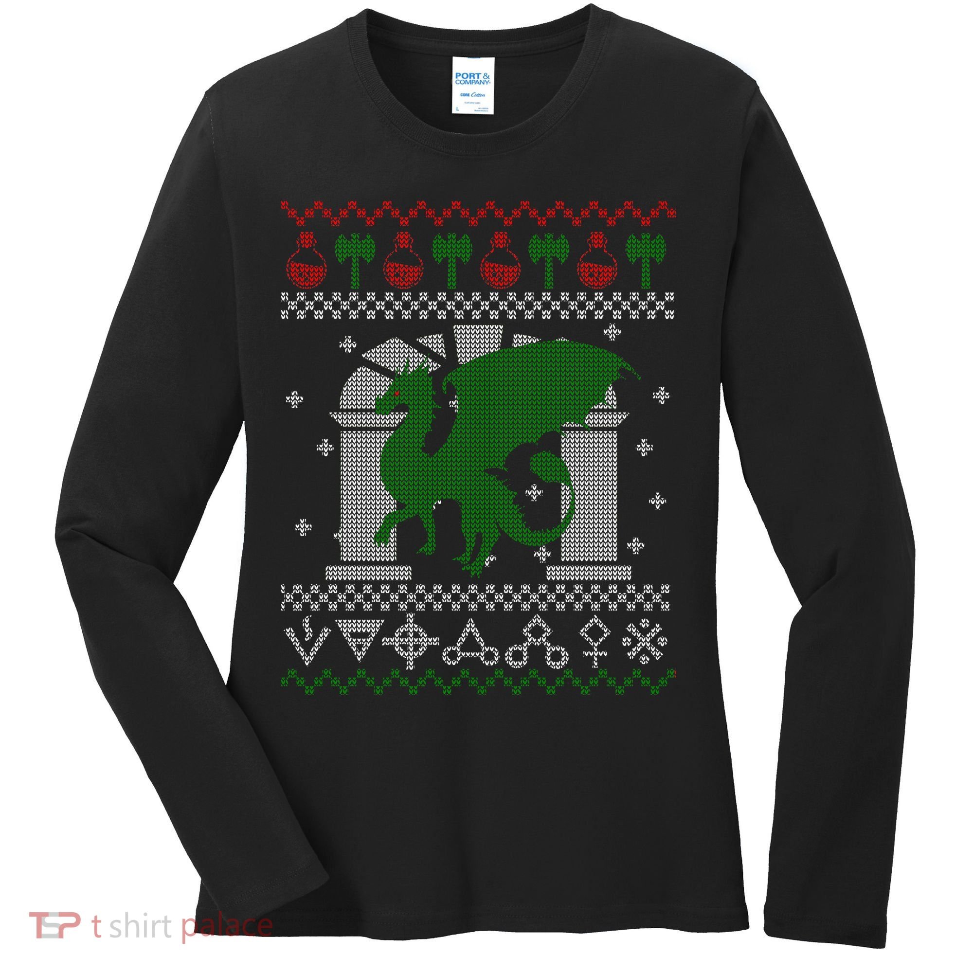 Dragon DnD Ugly Christmas Sweater Women's Long Sleeve Shirt
