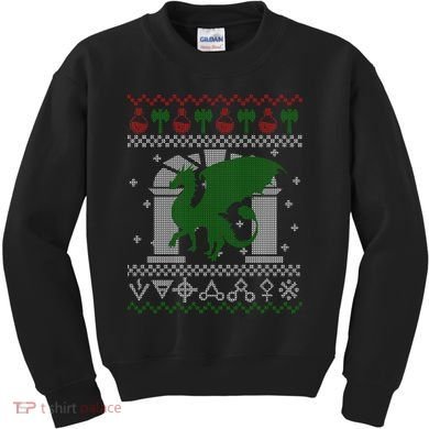 Dragon DnD Ugly Christmas Sweater Kids Sweatshirt