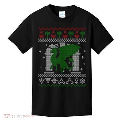 Dragon DnD Ugly Christmas Sweater Kids T-Shirt