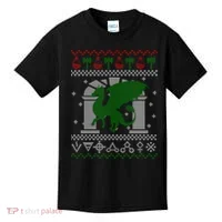 Dragon DnD Ugly Christmas Sweater Kids T-Shirt thumb 0