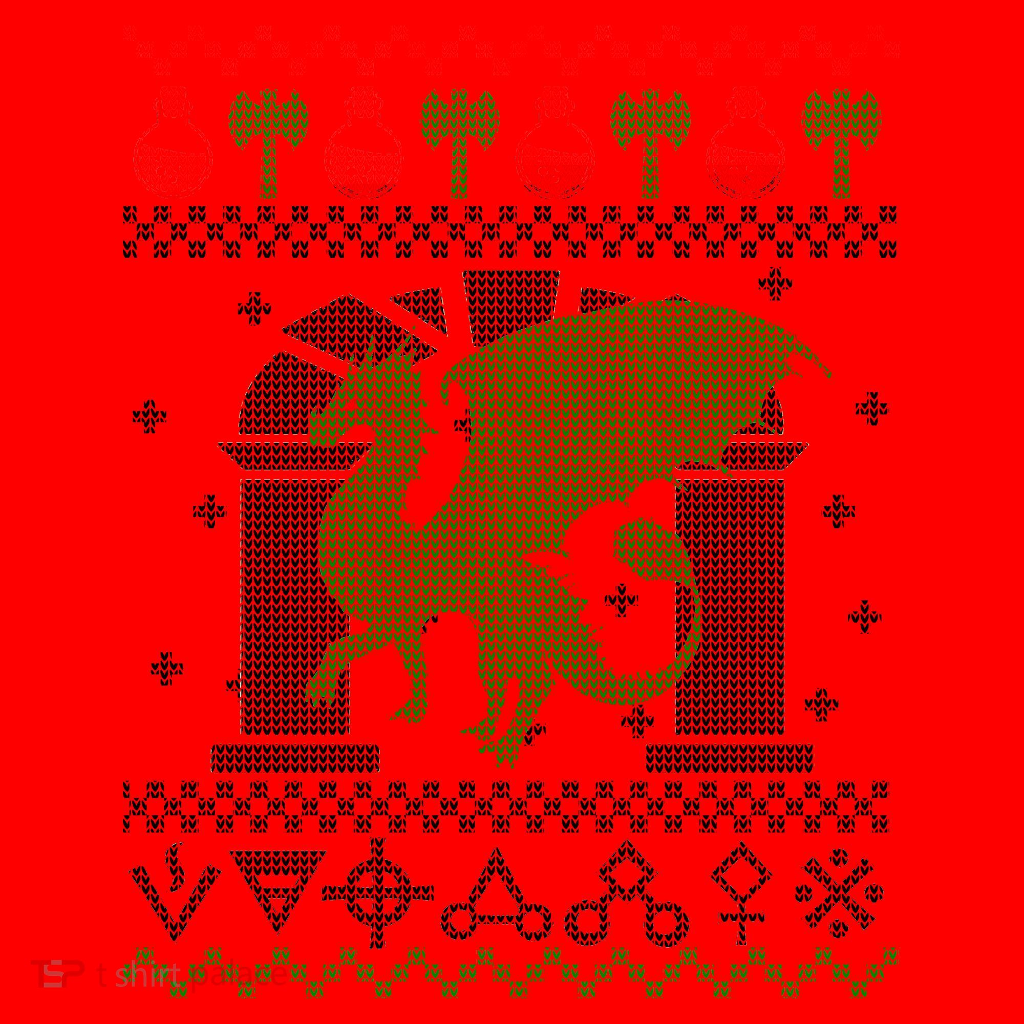 Dragon DnD Ugly Christmas Sweater Santa Hat