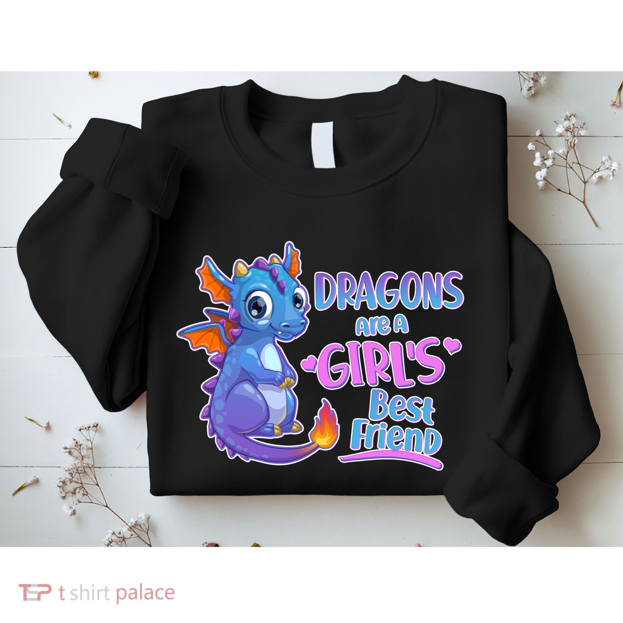 Dragons Are A Girl's Best Friend Cute Baby Dragon Sweatshirt